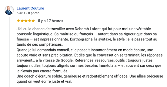 Témoignage coaching auteur